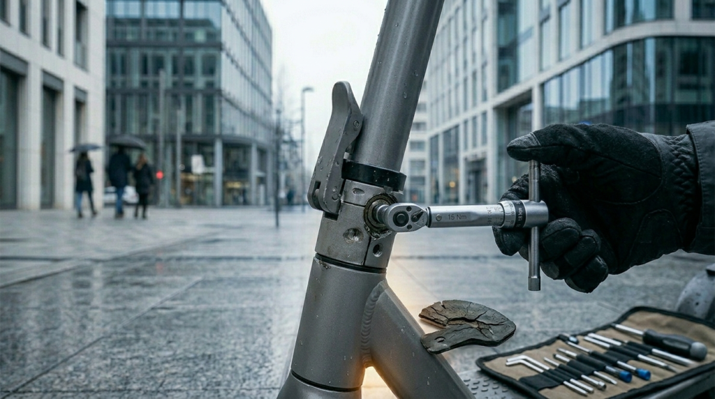 electric scooter folding mechanism loose