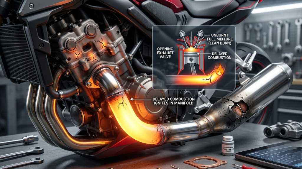 why does a motorcycle backfire when accelerating
